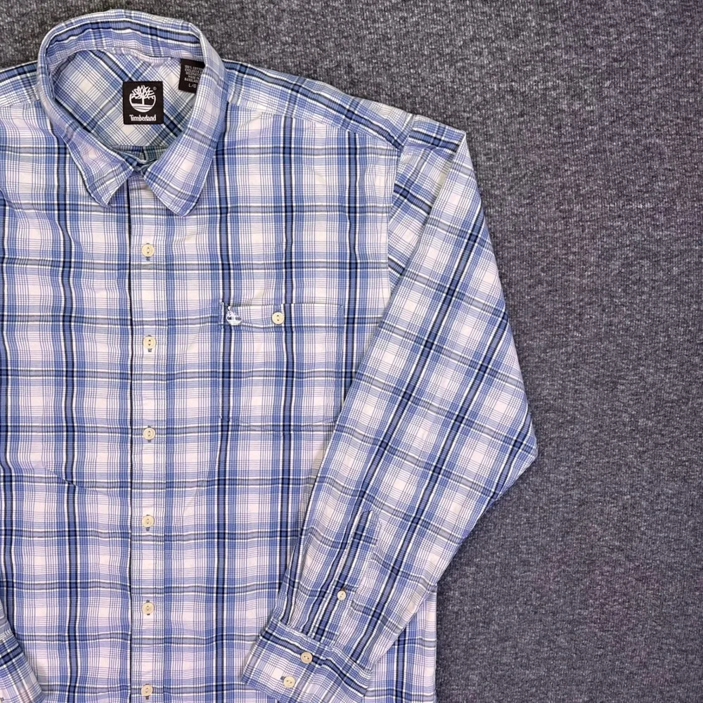 Timberland Shirt Mens‎ L Plaid Hiking Casual Rugged Cotton Long Sleeve Outdoors